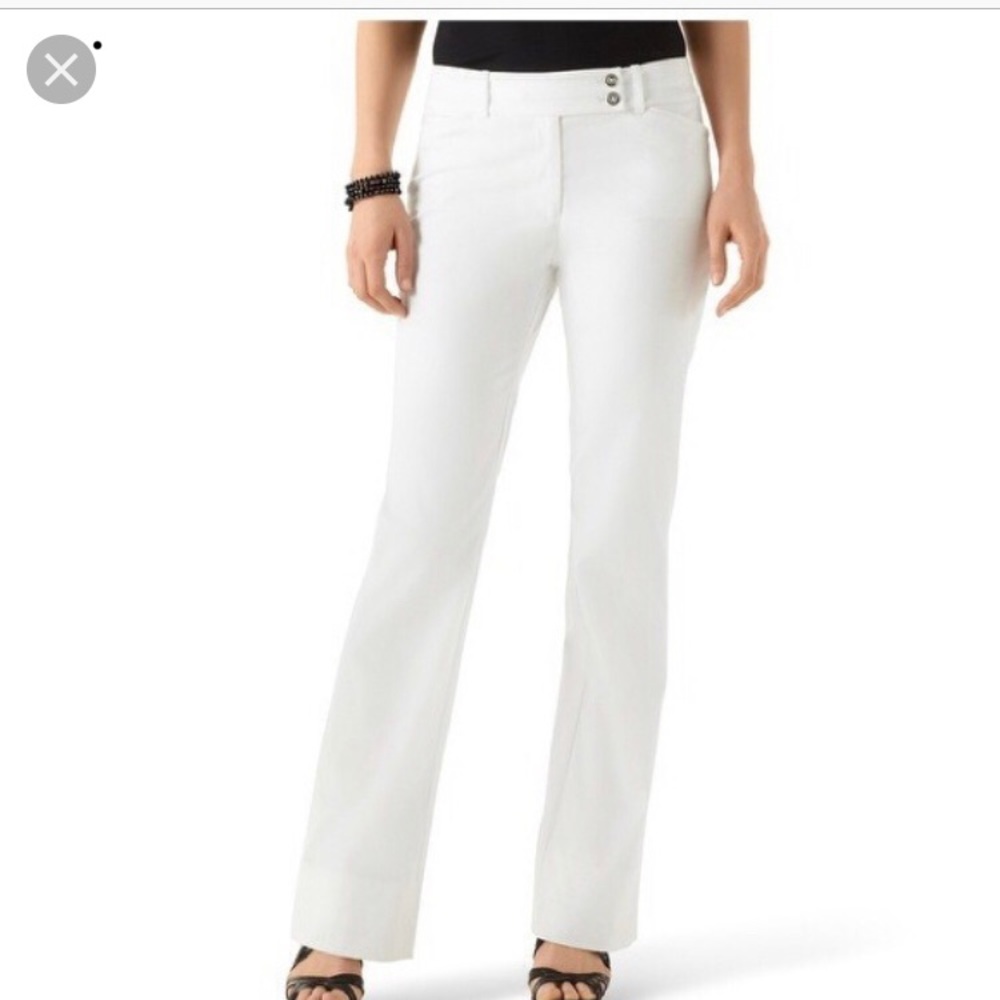 WHBM Polished Twill Modern Legacy Pant White 10S